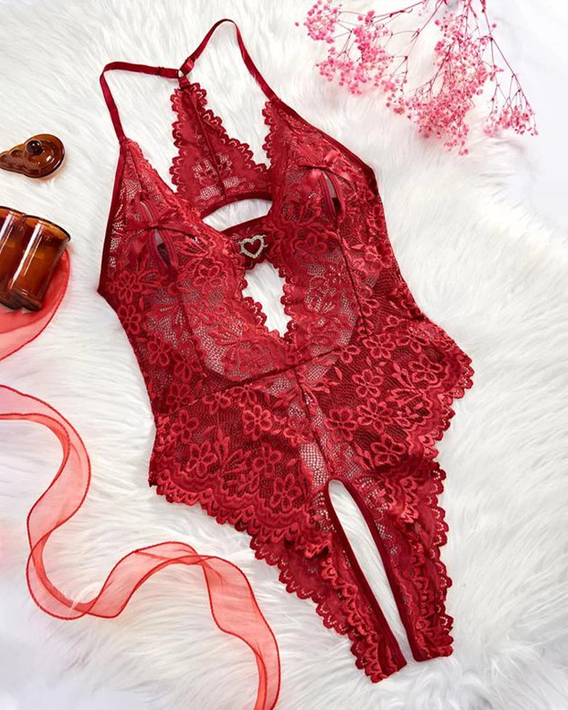 ✨ Midnight Jewel BelleLigne™ Lace Bodysuit